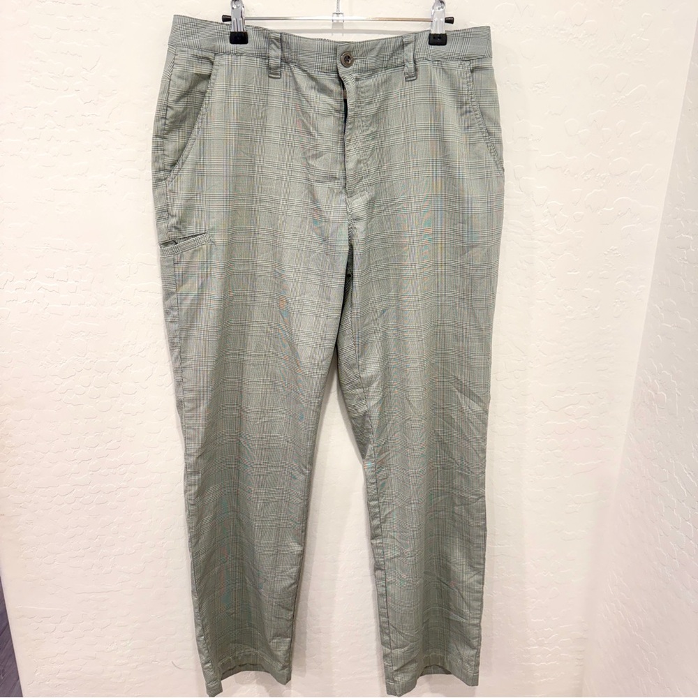 Chase 54 Golf Pants Men’s 34x31 Flat Front Gray Plaid Lightweight Performance